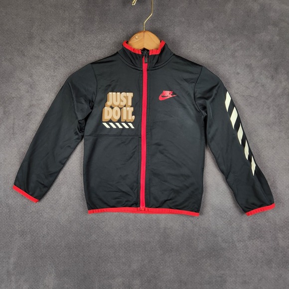 Nike Other - Nike Kids Just Do‎ It 72 Track Jacket Black Red Full Zip Mock Neck 4T K339-023